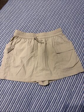 Grayson Threads Tan Utility Skort with Drawstring Waist